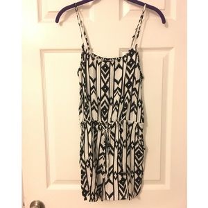 Black/white tribal print romper